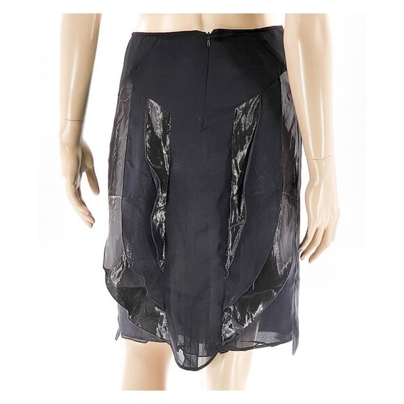 GUERRIERO NWT Shiny Ruffles Pencil Skirt - Picture 2 of 9